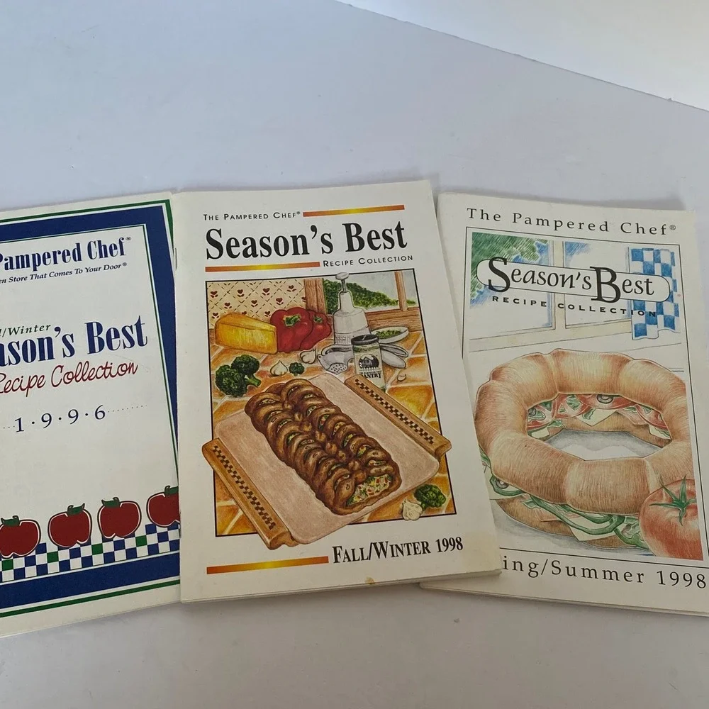 Pampered Chef Season's Best Recipe Collection Lot 19 Booklets Sleeve Box
